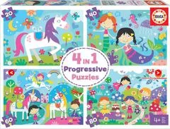 EDUCA Puzzle Magic Friends 4in1 (20,40,60,80 darab)