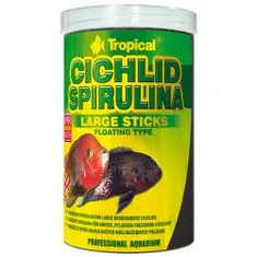 TROPICAL Cichlid Spirulina Large Sticks 1000ml/300g lebegő pálcikás haltáp nagy méretű sügéreknek