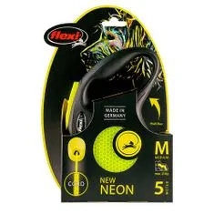 Flexi New Neon zsinór M 5m sárga 20kg-ig