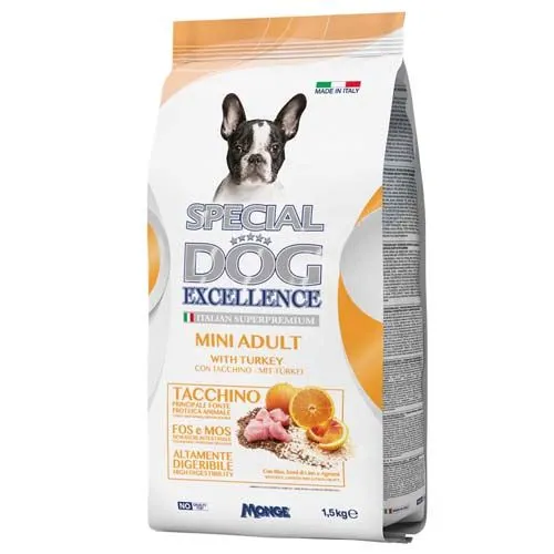 Monge SPECIAL DOG EXCELLENCE MINI Adult 1,5kg pulyka szuperprémium táp kistestű kutyáknak