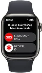 Apple Watch Series 8 Cellular, 41mm Graphite Stainless Steel Case with Midnight Sport Band MNJJ3CS/A