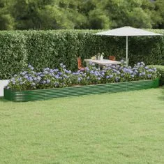 shumee zöld porszórt acél kerti ültetőláda 600x140x36 cm
