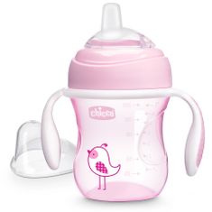 Chicco Transition Learning bögre fogantyúval 200 ml rózsaszín 4m+