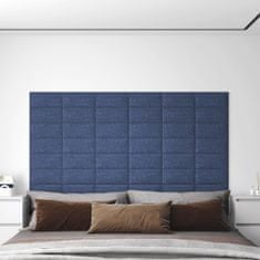 Greatstore 12 db kék szövet fali panel 30 x 15 cm 0,54 m²