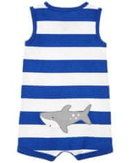 Carter's Overal nyári kék csíkos cápa fiú NB/ 56-os méret
