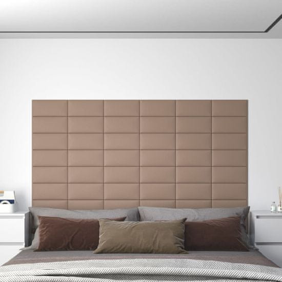 Greatstore 12 db kávészínű műbőr fali panel 30 x 15 cm 0,54 m²