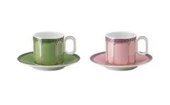 Rosenthal ROSENTHAL SWAROVSKI SIGNUM FERN + ROSE Espresso csésze és csészealj készlet 2 személyes