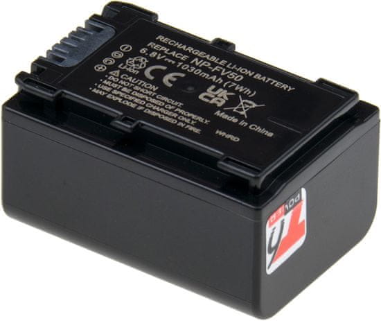 T6 Power akkumulátor SONY HDR-XR550 serie készülékhez, Li-Ion, 6,8 V, 1030 mAh (7 Wh), szürke