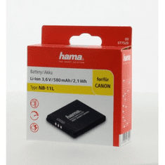 Hama fotóakkumulátor Canon NB-11L típus, Li-Ion 3,6 V/580 mAh