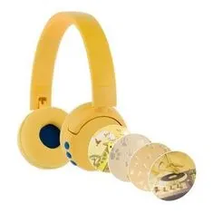BuddyPhones POP Szórakoztató gyerek bluetooth fejhallgató mikrofonnal, sárga