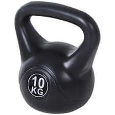 HOMCOM Kettlebell súlyzó, fitnesz, műanyag / homok, 10 kg, fekete