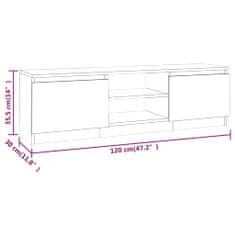 shumee füstös tölgy színű szerelt fa TV-szekrény 120 x 30 x 35,5 cm