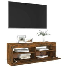 shumee füstös tölgyszínű TV-szekrény LED-világítással 100 x 35 x 40 cm