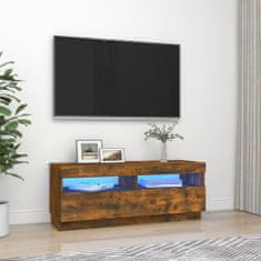 shumee füstös tölgyszínű TV-szekrény LED-világítással 100 x 35 x 40 cm