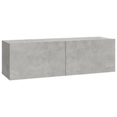 Greatstore 2 db betonszürke szerelt fa fali TV-szekrény 100 x 30 x 30 cm