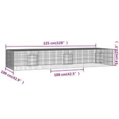 shumee 3 paneles horganyzott vas nyúlketrec 325x109x54 cm