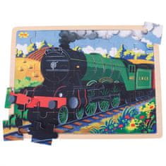 Bigjigs Toys Wooden Puzzle Történelmi vonat Flying Scotsman 35 db