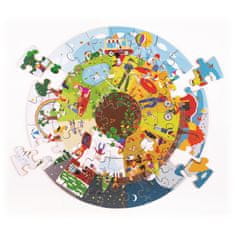 Bigjigs Toys Kerek padló puzzle Négy évszak 50 db