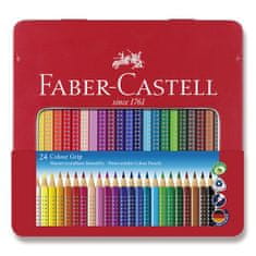 Faber-Castell Grip 2001 zsírkréták, 24 szín, ón dobozban