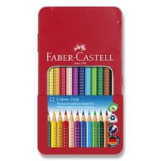 Faber-Castell Grip 2001 zsírkréták, 12 szín, ón dobozban