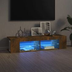 shumee füstös tölgyszínű TV-szekrény LED-világítással 135 x 39 x 30 cm