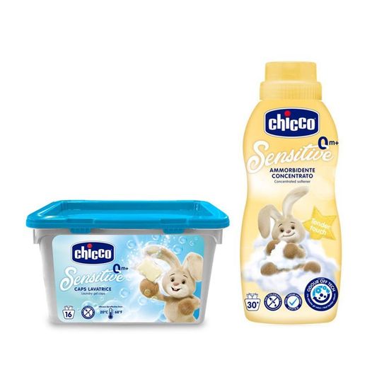 Chicco mosógél kapszula Sensitive 16 db + Aviváž konc. Gentle Touch 750 ml