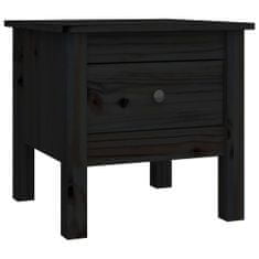 shumee 2 db fekete tömör fenyőfa kisasztal 40 x 40 x 39 cm