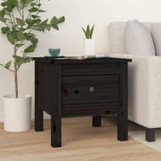 shumee 2 db fekete tömör fenyőfa kisasztal 40 x 40 x 39 cm