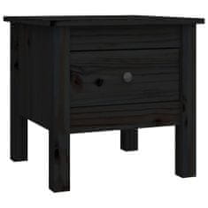 shumee fekete tömör fenyőfa kisasztal 40 x 40 x 39 cm