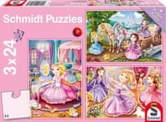 Schmidt Puzzle Tündérmesék hercegnők 3x24 db