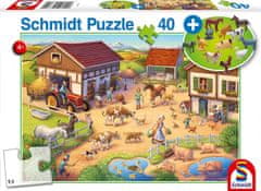 Schmidt Puzzle Farm 40 darab + állatfigurák