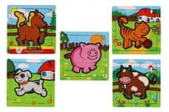 Teddies Mini fa puzzle 9 darab Az első állataim a kicsiknek 6 faj MPZ 12m+