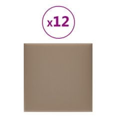 Greatstore 12 db cappuccino színű műbőr fali panel 30 x 30 cm 1,08 m²