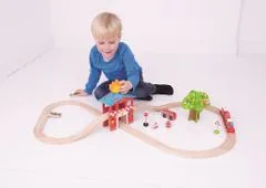 Bigjigs Rail Fából készült vasúti pálya tűzoltóállomás