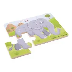 Bigjigs Toys Puzzle 3in1 szafari állatok