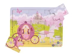 Bigjigs Toys Fa puzzle hercegnő hintóval