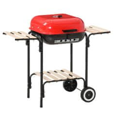 OUTSUNNY Grill fekete / piros 98x49x81 cm