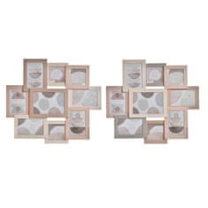 NEW DKD Home Decor Peach Urban Wood Beige fotókeret (2 db) (58 x 2 x 50 cm)