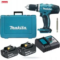 Makita 18V 42Nm 2x3Ah 2 sebességes csavarhúzógép DDF453RFE