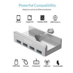 Northix USB hub csavaros rögzítéssel és 4 porttal 