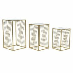 NEW DKD Home Decor Gold 3 db kis asztalka 40 x 40 x 70 cm