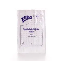 XKKO KIKKO Classic pamut pelenkák 70x70 cm, fehér 10 db