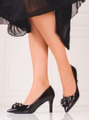 Amiatex Női körömcipő 91273 + Nőin zokni Gatta Calzino Strech, fekete, 36