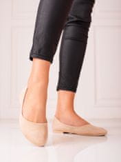 Amiatex Női balerina cipő 91290 + Nőin zokni Gatta Calzino Strech, bézs és barna árnyalat, 36