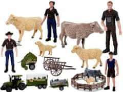 Lean-toys Nagy összecsukható farm készlet Traktor állatok háziállat DIY