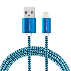 GoGEN USB/lightning kábel, 1m, fonott, GOGLIGHTN100MM26, kék