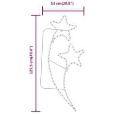 Greatstore 2 db meleg fehér csillag alakú fényfüzér 125,5 x 53 x 4,5 cm