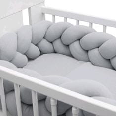NEW BABY Muszlin ágynemű szett kiságyba töltettel 100x70 cm világos szürke
