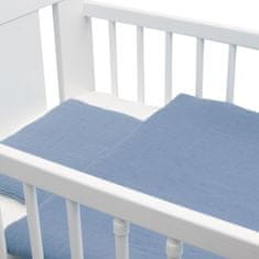 NEW BABY Muszlin ágynemű szett kiságyba töltettel 100x70 cm kék