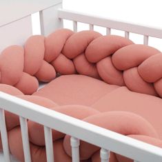 NEW BABY Muszlin ágynemű szett kiságyba töltettel 100x70 cm rózsaszín
